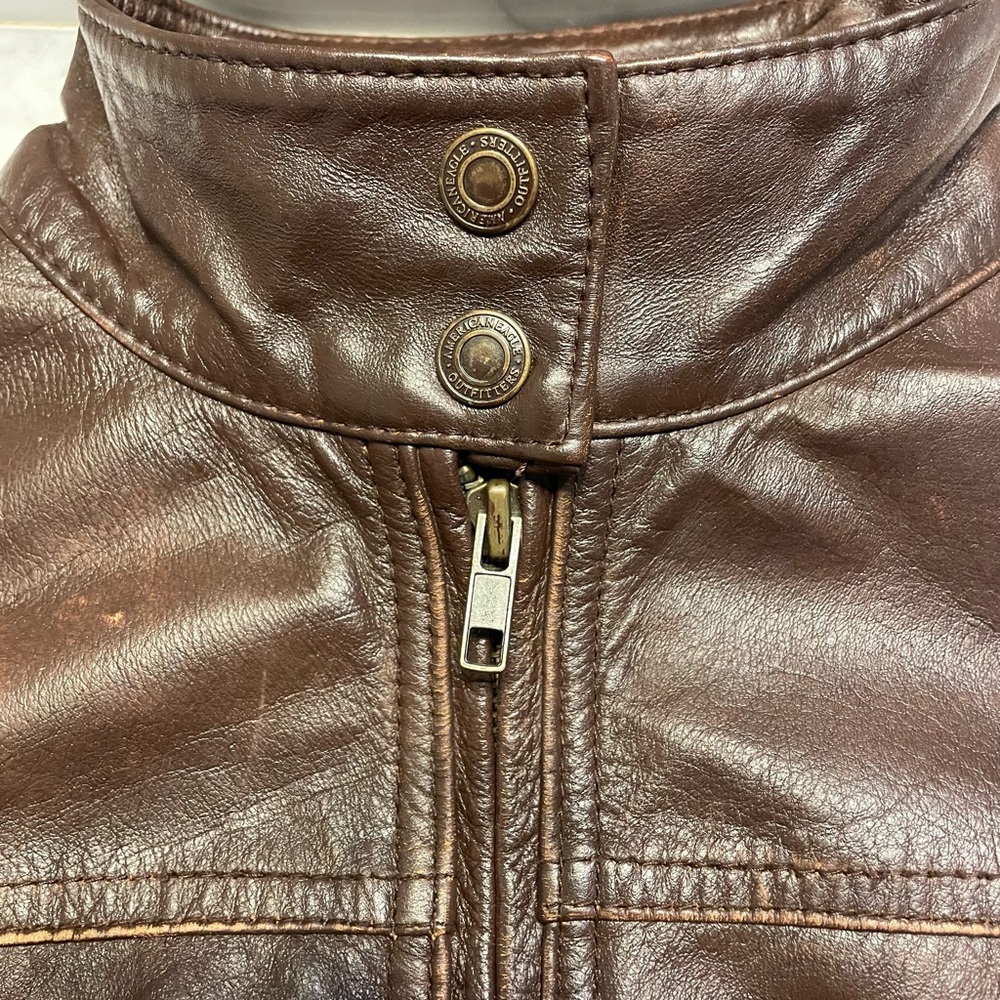 Genuine leather “bomber” jocket